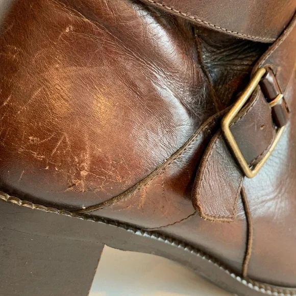 Vic Matie Women’s Size 38 Brown Leather 2.5” Block Heel Western Ankle Boots - Picture 8 of 15